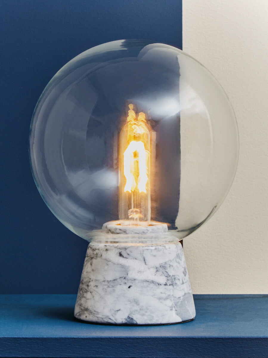 Globe Lamp with Grey Marble Base