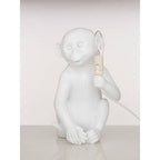 White Finish Monkey Lamp