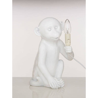 White Finish Monkey Lamp