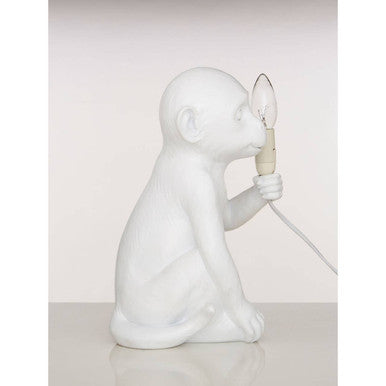 White Finish Monkey Lamp