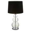 Black Fabric Shade Table Lamp with Glass Orbs