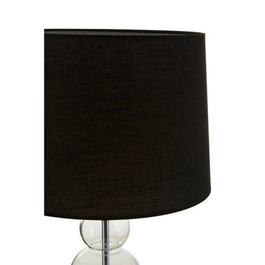 Black Fabric Shade Table Lamp with Glass Orbs