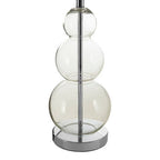 Black Fabric Shade Table Lamp with Glass Orbs