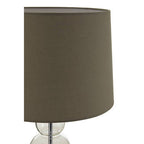 Grey Fabric Shade Table Lamp with Glass Orbs