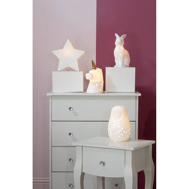 Kids Unicorn with Gold Horn Ceramic Night Light