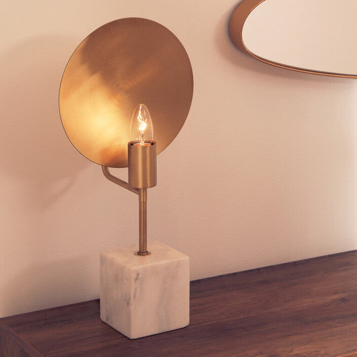 Table Lamp with White Marble Base