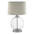Small Round Glass Table Lamp Ivory Silk Shade