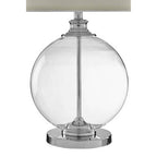 Small Round Glass Table Lamp Ivory Silk Shade