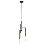 3 Bulb Gold and Black Pendant Light