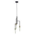 3 Bulb Gold and Black Pendant Light