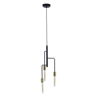 3 Bulb Gold and Black Pendant Light