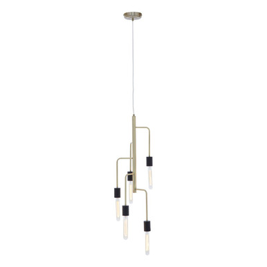 5 Bulb Antique Brass Pendant Light