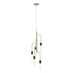 5 Bulb Antique Brass Pendant Light