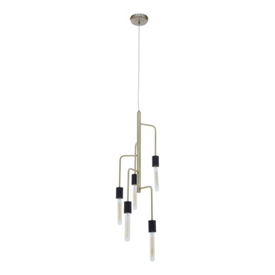 5 Bulb Antique Brass Pendant Light