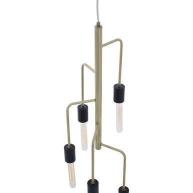 5 Bulb Antique Brass Pendant Light