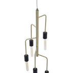 5 Bulb Antique Brass Pendant Light