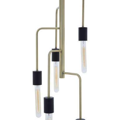 5 Bulb Antique Brass Pendant Light