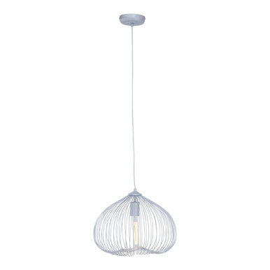 1 Bulb Silver Finish Pendant Light
