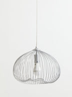 1 Bulb Silver Finish Pendant Light