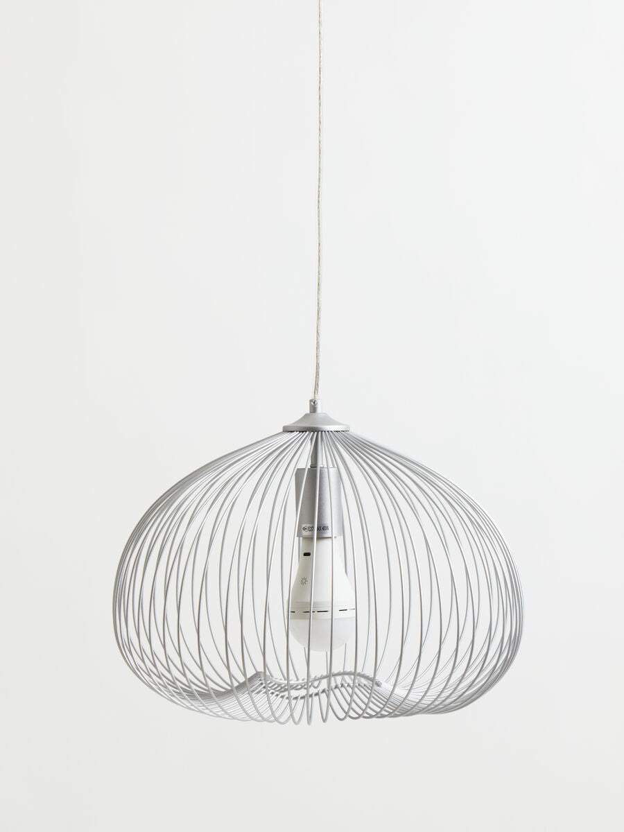 1 Bulb Silver Finish Pendant Light