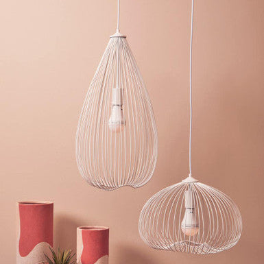 Teardrop White Pendant Light