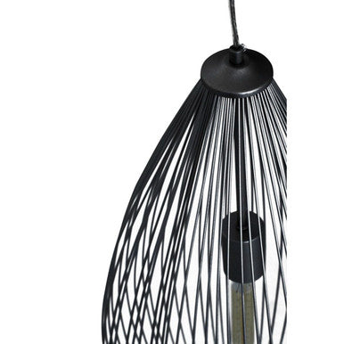 Teardrop Black Finish Pendant Light
