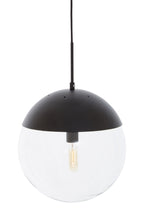 Black Finish Pendant Light with Clear Glass Sphere
