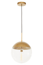 Gold Finish Pendant Light with Clear Glass Globe