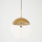 Gold Finish Pendant Light with Clear Glass Globe