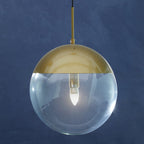 Gold Finish Pendant Light with Clear Glass Globe