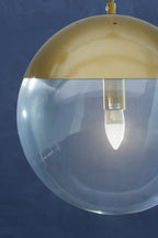 Gold Finish Pendant Light with Clear Glass Globe