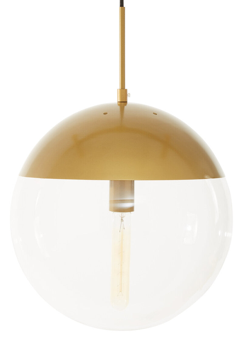 Gold Finish Pendant Light with Clear Glass Globe