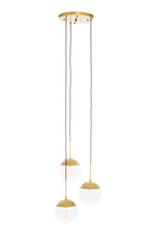 Gold Finish 3 Bulb Pendant Light