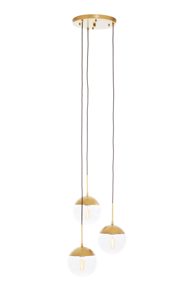 Gold Finish 3 Bulb Pendant Light