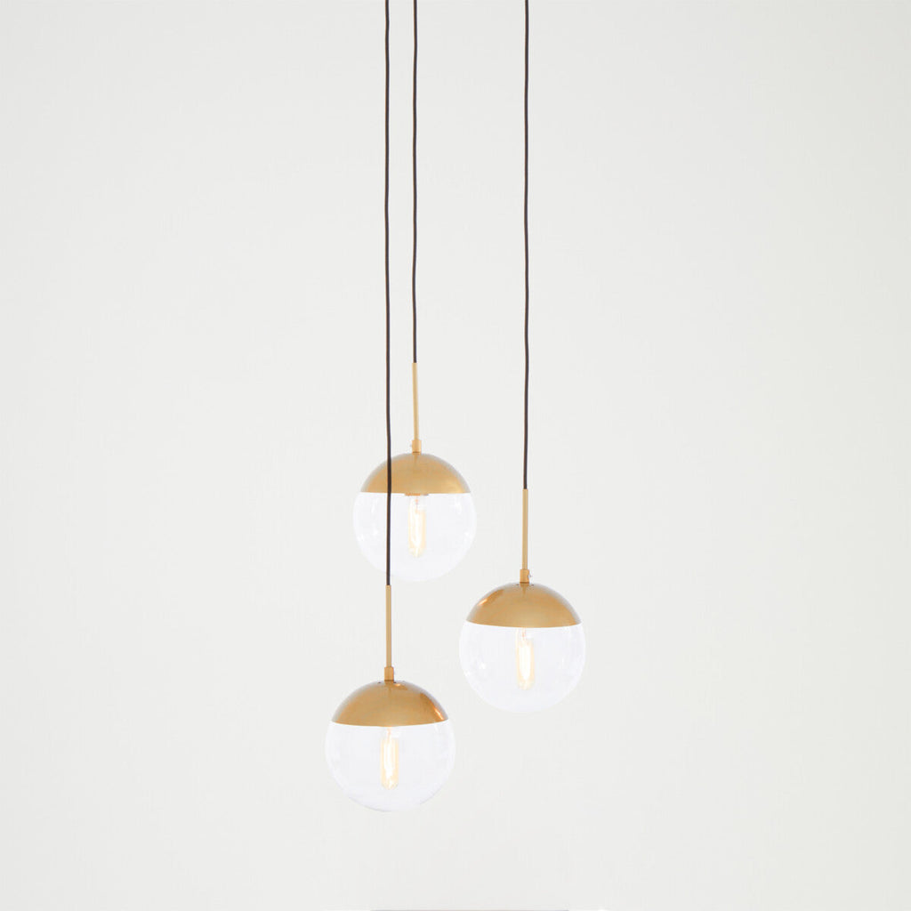 Gold Finish 3 Bulb Pendant Light