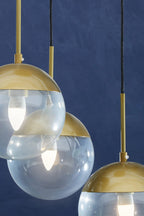 Gold Finish 3 Bulb Pendant Light