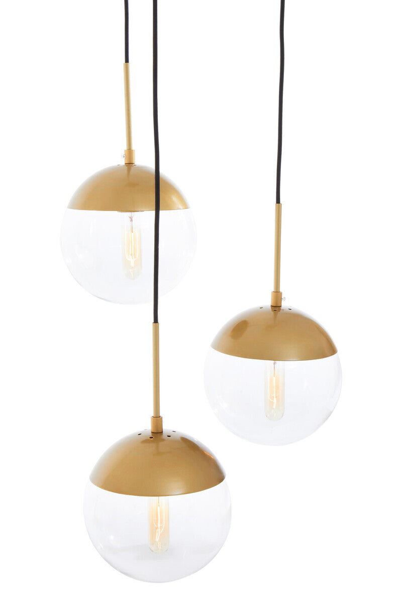 Gold Finish 3 Bulb Pendant Light