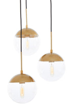 Gold Finish 3 Bulb Pendant Light