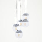 Chrome Finish Five Pendant Lights