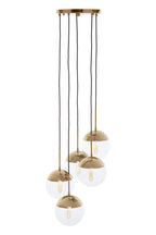 Gold Finish Five Pendant Lights