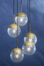 Gold Finish Five Pendant Lights