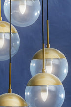 Gold Finish Five Pendant Lights