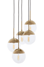 Gold Finish Five Pendant Lights