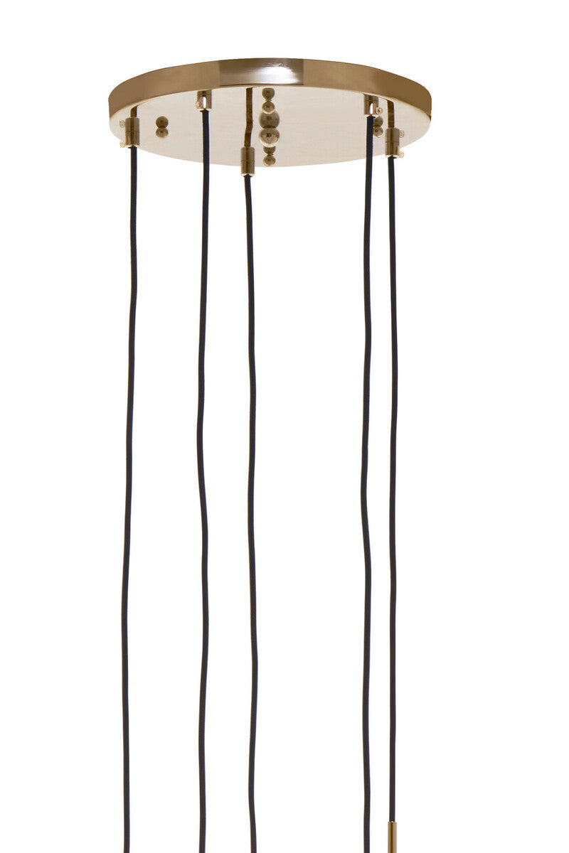 Gold Finish Five Pendant Lights