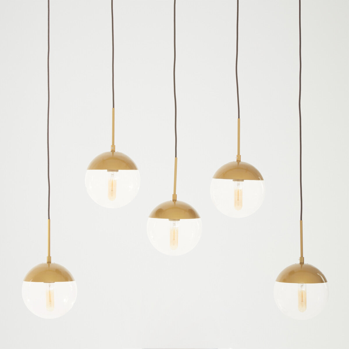 Gold Finish Glass Shades Pendant Light