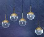 Gold Finish Glass Shades Pendant Light