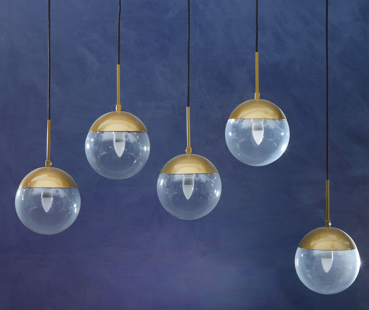 Gold Finish Glass Shades Pendant Light