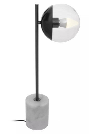 Black Finish Metal Table Lamp with Marble Base