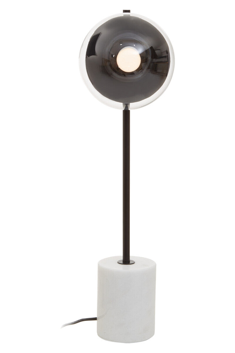 Black Finish Metal Table Lamp with Marble Base