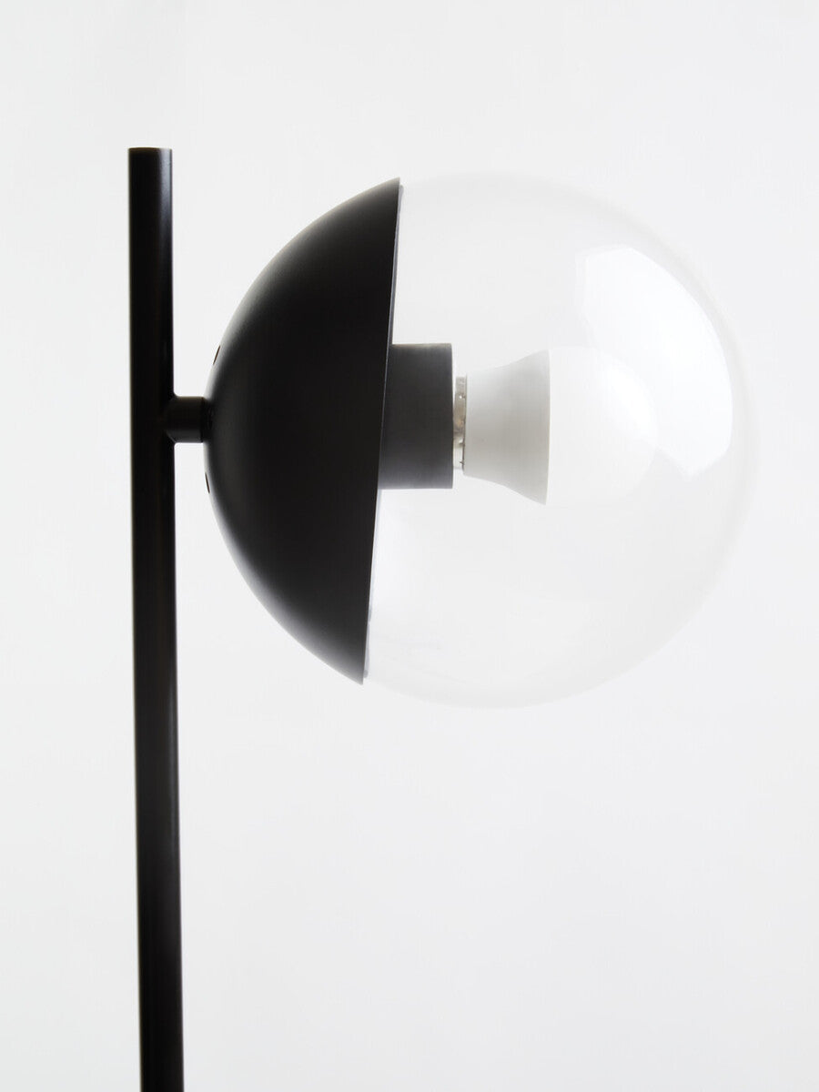 Black Finish Metal Table Lamp with Marble Base